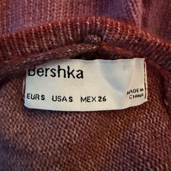 Bershka gradient pinks long sleeve crocheted open back cardigan sweater S - Picture 9 of 9